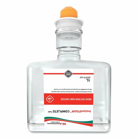 SC JOHNSON PROFESSIONAL InstantFOAM COMPLETE PURE Alcohol Hand Sanitizer, 1 L Refill, Fragrance-Free, 3PK 10691240071010